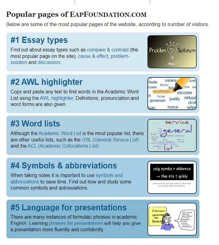 网站主要关注学术英语