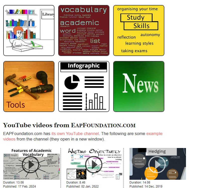 网站主要关注学术英语