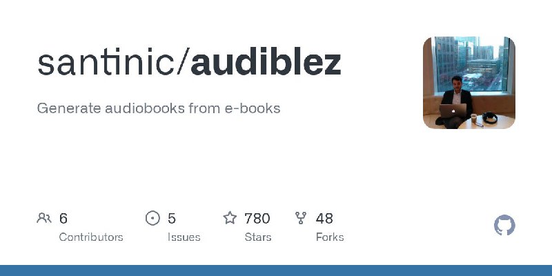 #GitHub #电子书 #工具📚 Audiblez - 开源电子书转有声读物工具▎项目介绍