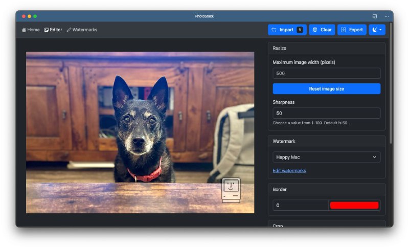 #网站 #图像 #开源🖼 PhotoStack - 免费开源批量照片编辑器▎网站介绍