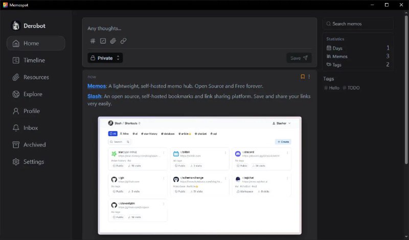 #软件 #笔记 #开源 #第三方📝 Memospot - 开源 Memos 独立桌面版本▎软件功能