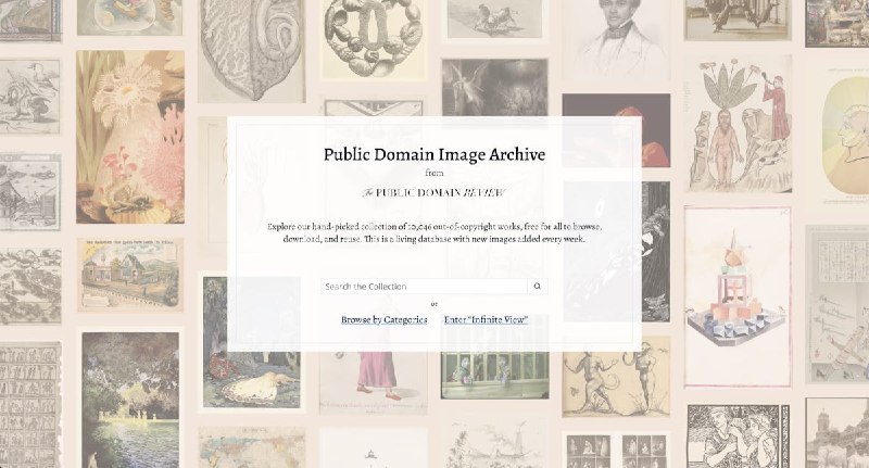 #网站 #素材🖼 Public Domain Image Archive - 公共领域历史图像资源存档库▎网站介绍